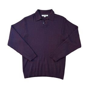 Pronto Uomo Burgundy Ribbed Polo Sweater